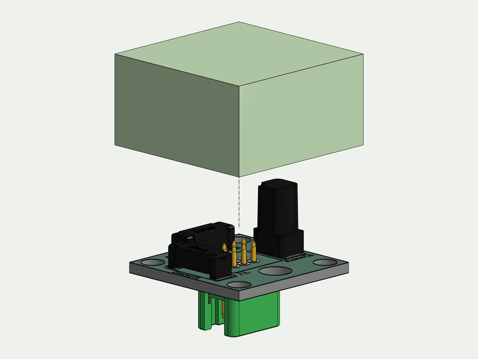 LIMES magnetometer sensor head with its housing lifted above the PCB